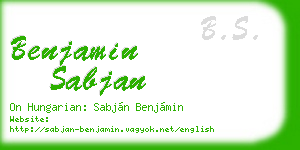 benjamin sabjan business card