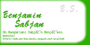 benjamin sabjan business card